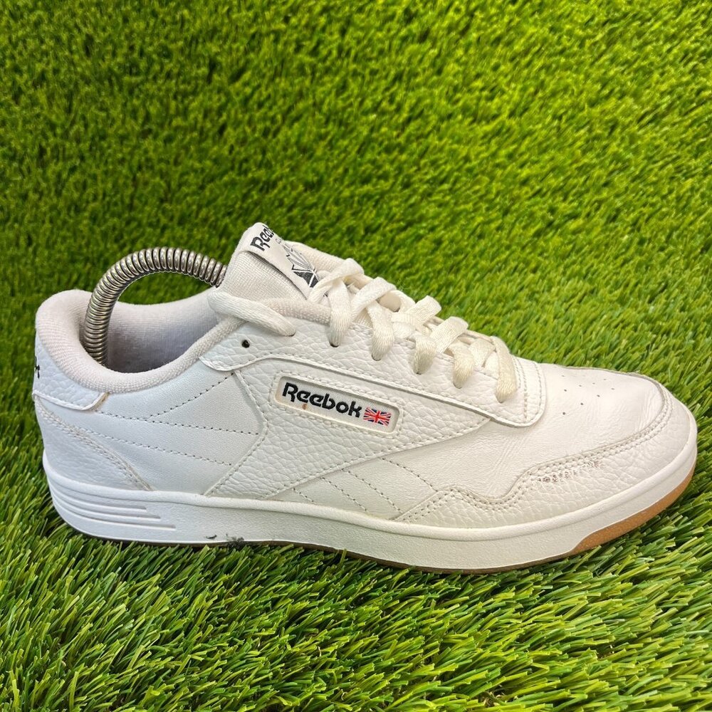 Reebok Club MEMT Boys Size 7Y White Athletic Leather Casual Shoes Sneakers